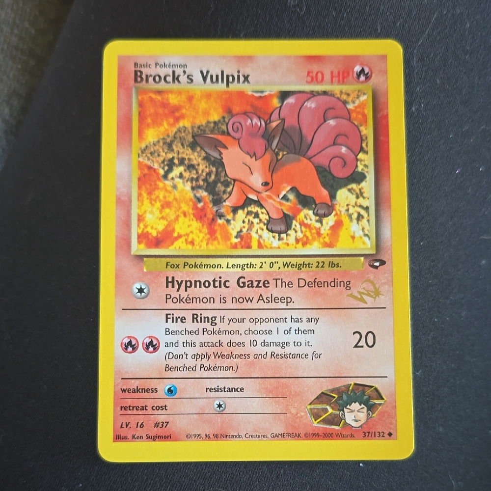 Pokémon Brock's Vulpix Trading Card - Orange